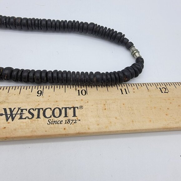 Wood Beaded Necklace Tribal Boho Ethnic Rainbow Colorful Discs Statement Long - Picture 4 of 4